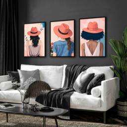 Rackhams Boho Artwork - Set of 3 Boho Women Wall art Prints - 20 x 30 in / 50 x 76 cm - Polyester Canvas 260 gsm - Canvas wrapped - thumbnail 4