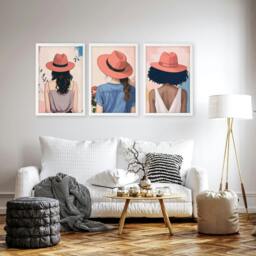 Rackhams Boho Artwork - Set of 3 Boho Women Wall art Prints - 20 x 30 in / 50 x 76 cm - Polyester Canvas 260 gsm - Canvas wrapped - thumbnail 5