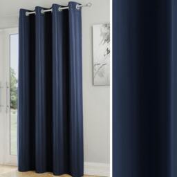 "Rackhams Nightfall Plain Supersoft Thermal Room Darkening Eyelet Single Door Curtain - Grey - 66"" (168cm) Width x 84"" (214cm) Drop" - thumbnail 5