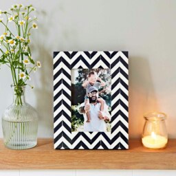 "Rackhams Neha Navy Chevron Patterned Photo Frame - 7"" x 5""" - thumbnail 4