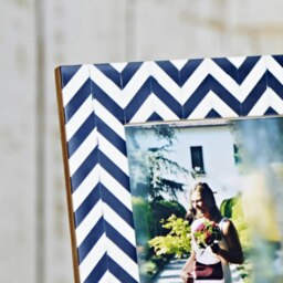 "Rackhams Neha Navy Chevron Patterned Photo Frame - 7"" x 5""" - thumbnail 6