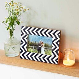 "Rackhams Neha Navy Chevron Patterned Photo Frame - 7"" x 5""" - thumbnail 5