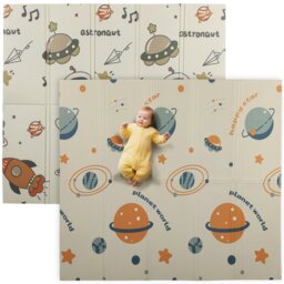 Rackhams Baby Play Mat, Foldable Activity Playmat, Astronaut & Planet Theme - 1.5H x 177L x 146W cm - Dinosaur Theme - thumbnail 3