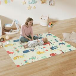 Rackhams Baby Play Mat, Foldable Activity Playmat, Astronaut & Planet Theme - 1.5H x 177L x 146W cm - Dinosaur Theme
