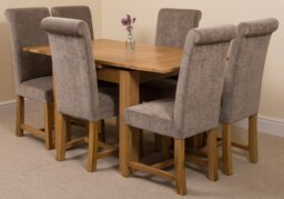Rackhams Richmond Small Extending Oak Dining Set with Washington Fabric Chairs - 4 chairs - Black - thumbnail 3