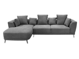 Rackhams The 3 Seater Nova Lounger Right Corner Sofa in Grey or Cream - Grey - thumbnail 2