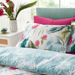 Rackhams Aruba Tropical Floral Reversible Duvet Cover Set - Green - King - thumbnail 3