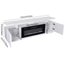 Rackhams Elegant and Functional Electric Fireplace TV Stand with Modern Features - Black - Fireplace TV Stand - thumbnail 4