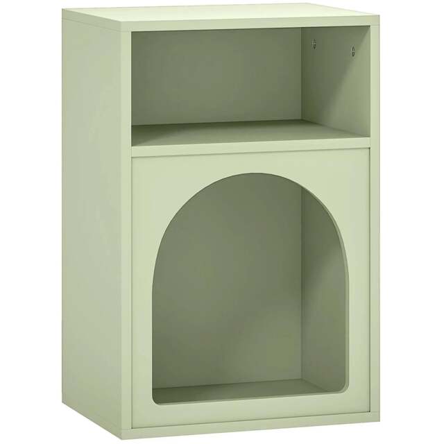 Rackhams Bedside Table with 2 Open Compartments - Light Green