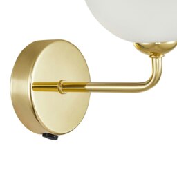 Rackhams Contemporary Chic Polished Gold Wall Light with Opal White Globe Glass Shade - thumbnail 5