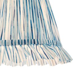 Rackhams Vintage Blue and White Faux Silk Plated Lamp Shade with Bottom Fringe - thumbnail 4