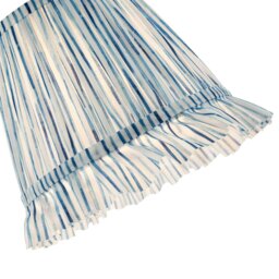 Rackhams Vintage Blue and White Faux Silk Plated Lamp Shade with Bottom Fringe - thumbnail 3
