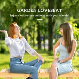 Rackhams 1.1M Outdoor Garden Bench Patio Loveseat Fir Wood 2 Person - Fir Wood Color - Fir Wood - 110cm x 38cm x 35cm - thumbnail 4