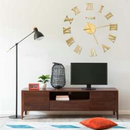 Rackhams 3D Wall Clock Modern Design Gold 100 cm XXL - Gold - EVA (ethylene-vinyl acetate)