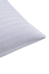 Rackhams 2Pcs Washable Stripe Bed Pillows Comfortable Medium Firm Support Pillows, 70cm L x 42cm W - White - thumbnail 5