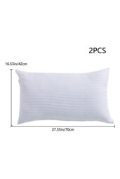 Rackhams 2Pcs Washable Stripe Bed Pillows Comfortable Medium Firm Support Pillows, 70cm L x 42cm W - White - thumbnail 6
