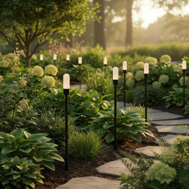 Rackhams 1 Watt LED 600mm Tall Black Garden Spike Light IP65 - image 1