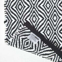 Rackhams Trance Black and White Diamond Pattern Recycled Fibre Rug - 150 cm Round - thumbnail 6