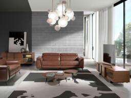 Rackhams Walnut and Black Steel TV Cabinet With Interior Lighting 3219 - thumbnail 4