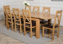 Rackhams Richmond Large Oak Extending Dining Table with Berkeley Oak Chairs - Natural Oak - 8 chairs - thumbnail 6