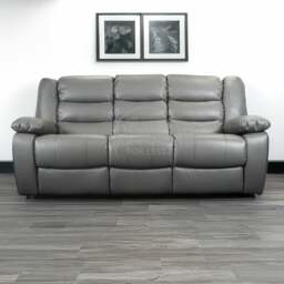Rackhams Venice Leather Reclining 3 Seater Sofa - Gray - thumbnail 5