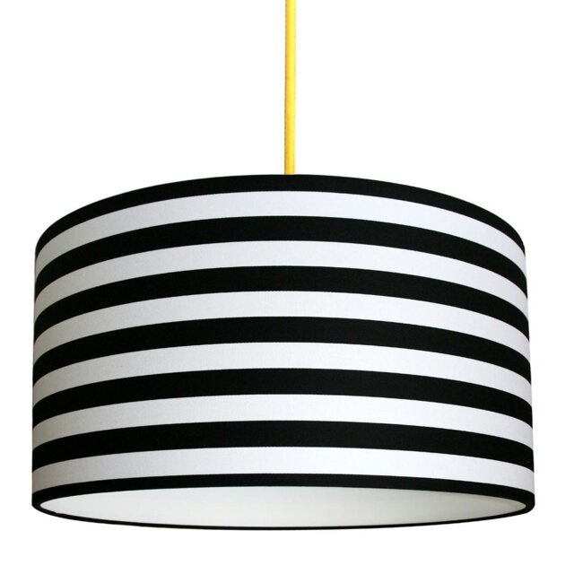 "Rackhams Circus Stripe Monochrome Handmade Lampshade - 70cm Diameter x 20cm Height / (27"" x 8"")" - image 1