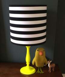 "Rackhams Circus Stripe Monochrome Handmade Lampshade - 70cm Diameter x 20cm Height / (27"" x 8"")" - thumbnail 2