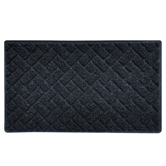 Rackhams Diamond Doormat  75x44cm - Black - Without Backing (Outdoor) - image 1