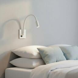 Rackhams 3 Watt White Recessed Reading Lamp With USB Port - thumbnail 1