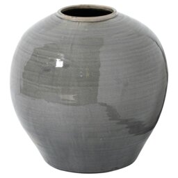 Rackhams Garda Regola Glazed Vase - Grey - 38cm x 37cm x 37cm - Grey - 100% Mixed - thumbnail 2