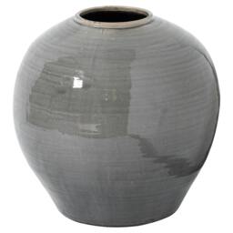 Rackhams Garda Regola Glazed Vase - Grey - 38cm x 37cm x 37cm - Grey - 100% Mixed