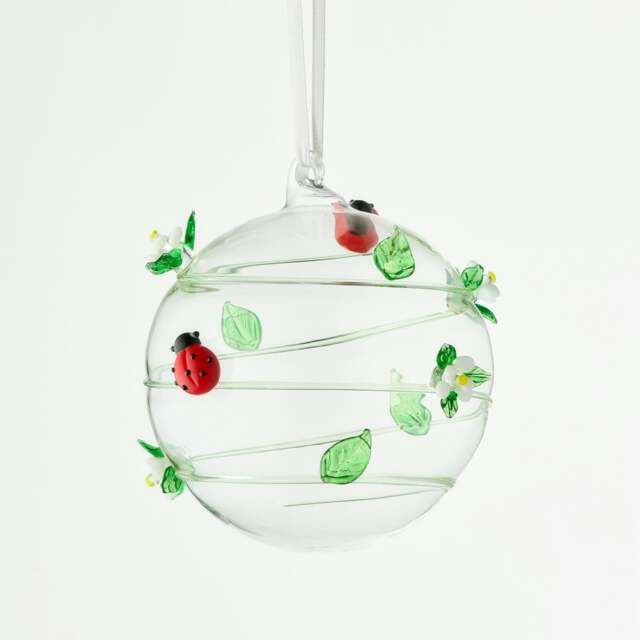 Rackhams 10cm Glass Globe – Wildlife Collection – Ladybird (Handcrafted Glass Ornament) - image 1