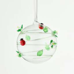 Rackhams 10cm Glass Globe – Wildlife Collection – Ladybird (Handcrafted Glass Ornament) - thumbnail 1