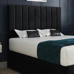 Rackhams Marcelo Upholstered Soft Velvet Bed Frame - Black - Black - Single - thumbnail 2