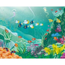 Rackhams Under The Sea Adventure Wall Mural - Green - Large - W350cm x H280cm - thumbnail 2