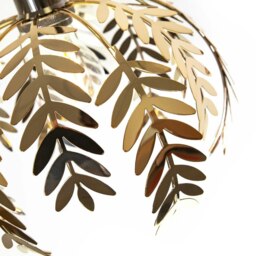 Rackhams Traditional Fern Leaf Design Ceiling Pendant Light Shade in Polished Gold Finish - thumbnail 3