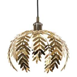 Rackhams Traditional Fern Leaf Design Ceiling Pendant Light Shade in Polished Gold Finish