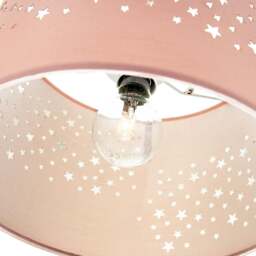 Rackhams Stars Decorated Children/Kids Soft Pink Cotton Bedroom Pendant or Lamp Shade - thumbnail 2