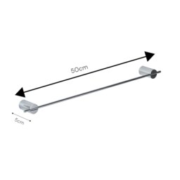 Rackhams Vitality 500mm Chrome Stainless Steel Wall Mounted Towel Rail - thumbnail 3