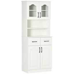 Rackhams Kitchen Cupboard Storage Cabinet Adjustable Shelves, Countertop,White - thumbnail 2