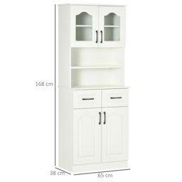 Rackhams Kitchen Cupboard Storage Cabinet Adjustable Shelves, Countertop,White - thumbnail 3