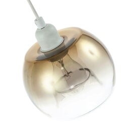 Rackhams Modern Polished Gold and Clear Glass Circular Pendant Lighting Shade - thumbnail 3
