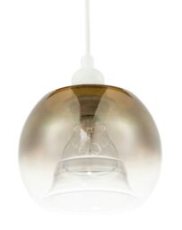 Rackhams Modern Polished Gold and Clear Glass Circular Pendant Lighting Shade