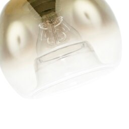 Rackhams Modern Polished Gold and Clear Glass Circular Pendant Lighting Shade - thumbnail 5