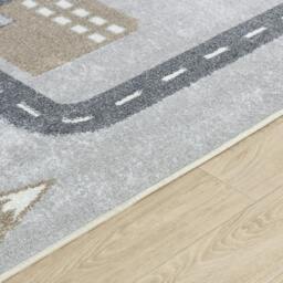 Rackhams Lillian-Kids Beige Grey Orange Blue Washable Rug for Children's Rooms - 160cm_diameter - thumbnail 4