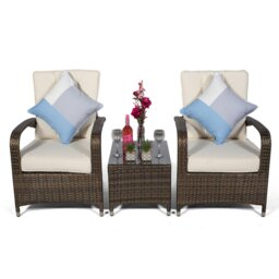 Rackhams Arizona 2 Seat Garden Lounge Chair Set - 1 - Grey - thumbnail 3