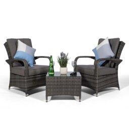 Rackhams Arizona 2 Seat Garden Lounge Chair Set - 1 - Grey - thumbnail 1