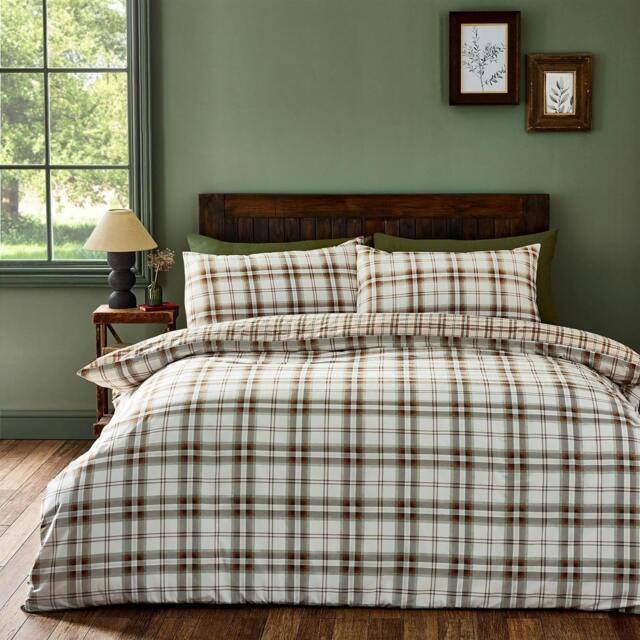 Rackhams Kelso Check Burnt Orange Duvet Cover Set - Single - image 1