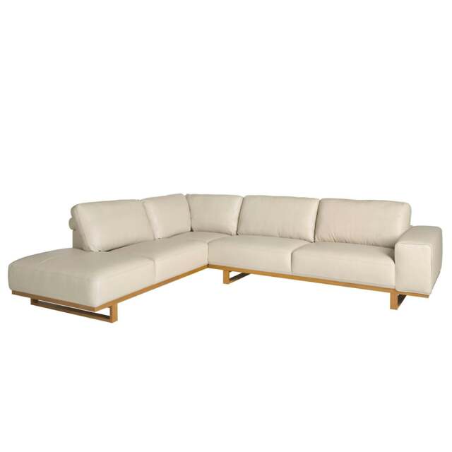 Rackhams Corner sofa in sand leather 6203/6204 - Left - image 1
