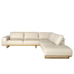 Rackhams Corner sofa in sand leather 6203/6204 - Left - thumbnail 3